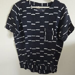 Black and White Patterned Women's Top